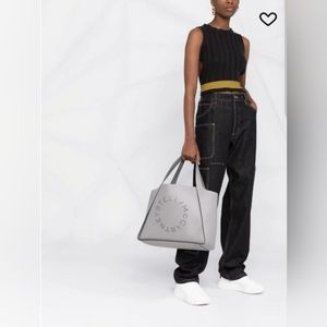 Large Stella McCartney Vegan Tote & Pouch With Gray Faux Lining